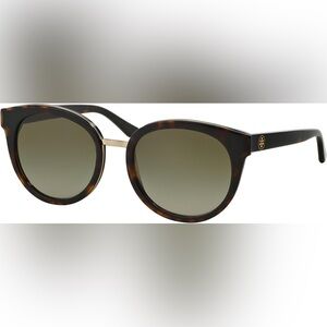 Tory Burch Round Cat Eye Style Tortoise Sunglasses with Case